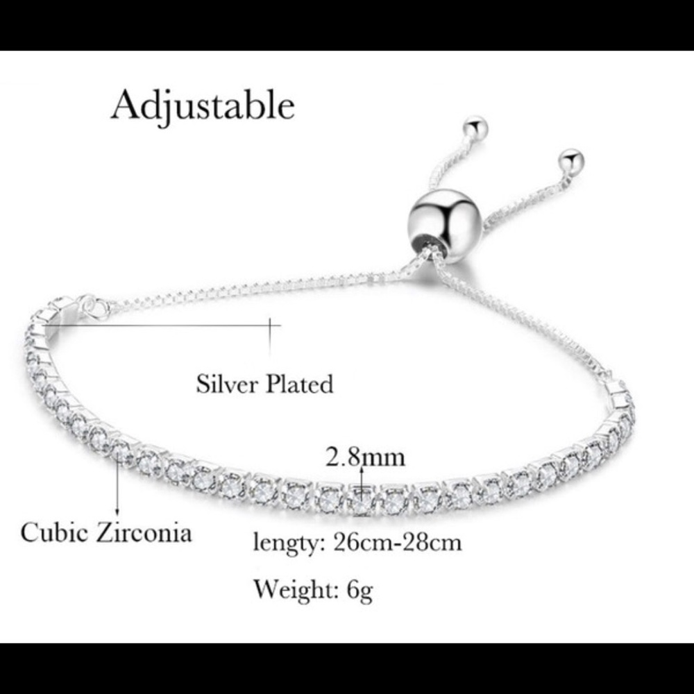 Silver Tennis Bracelet - Picture 2 of 3